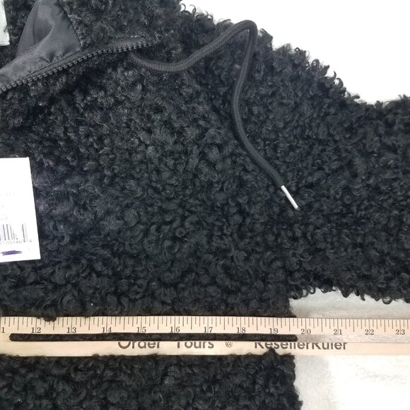 NEW Walter Baker Size M Amanda Fuzzy Jacket in Black Hooded NWT $398 - Picture 9 of 10